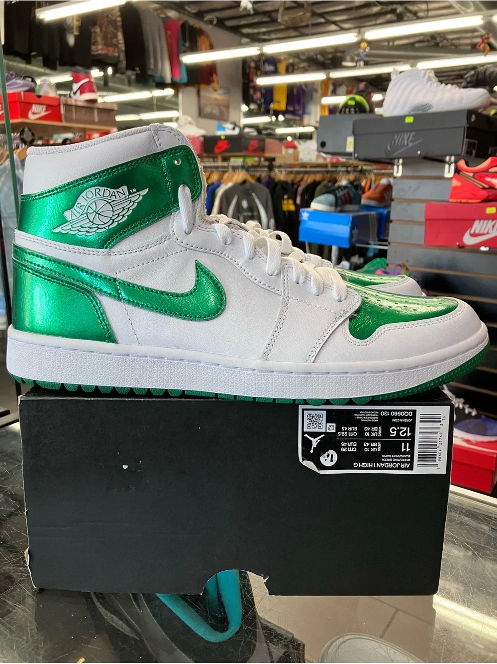 Air Jordan 1 Retro High Golf Metallic Green Size 11